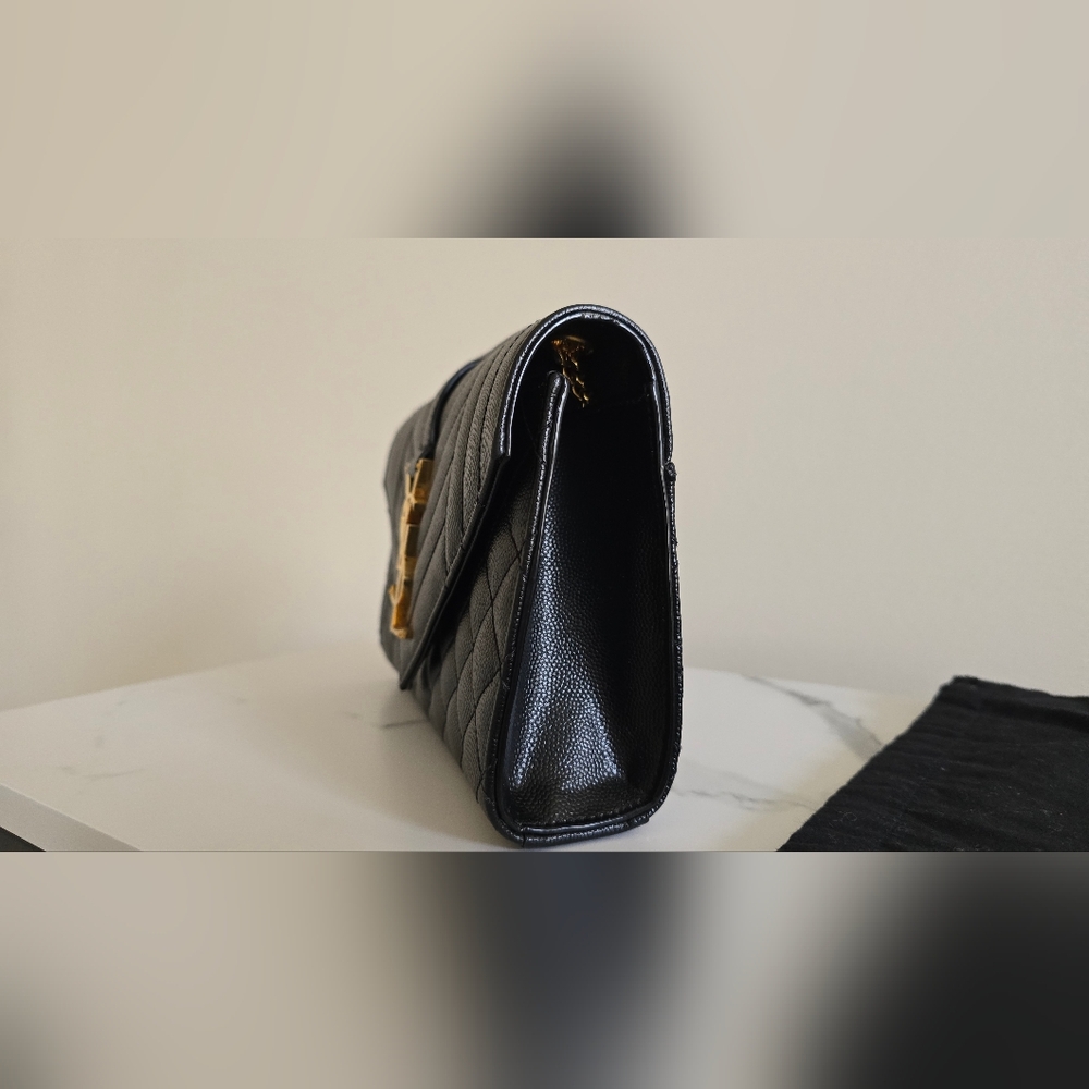 Saint Laurent Black Quilted Leather Crossbody with Gold Chain - SMALL - Picture 6 of 9